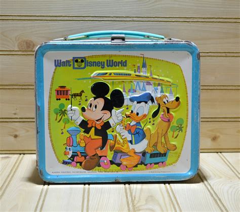 old mickey mouse metal box|old disney lunch boxes.